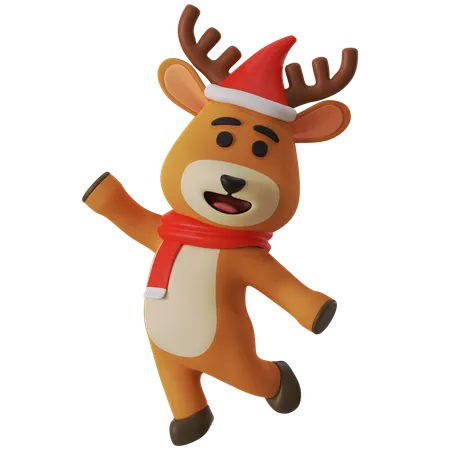 Reindeer Giving Cute Pose  3D Illustration