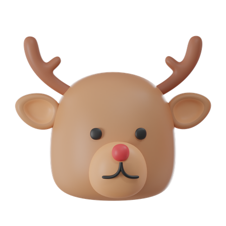 Reindeer Head  3D Icon