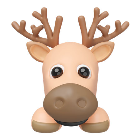 Reindeer Head  3D Icon