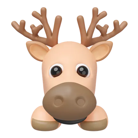 Reindeer Head  3D Icon