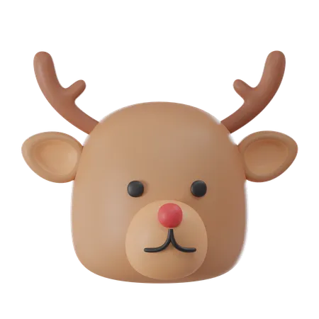 Reindeer Head  3D Icon