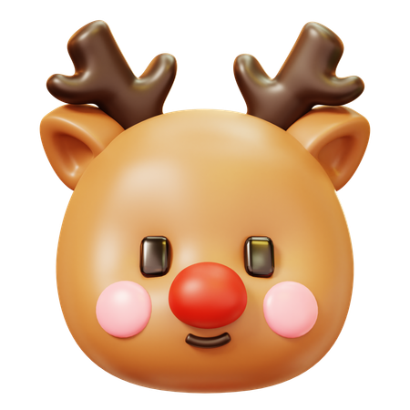 Reindeer Head  3D Icon
