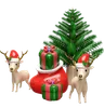 Reindeer With Pine Tree