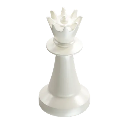 Pièce d'échecs reine blanche  3D Icon