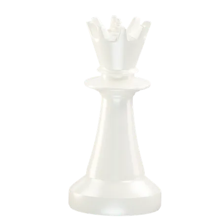 Pièce d'échecs reine blanche  3D Icon