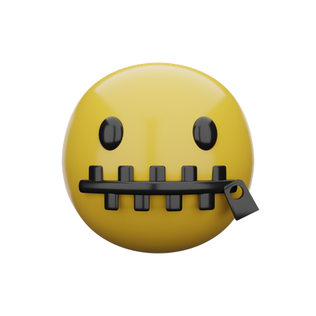 Reißverschluss am Mund  3D Emoji