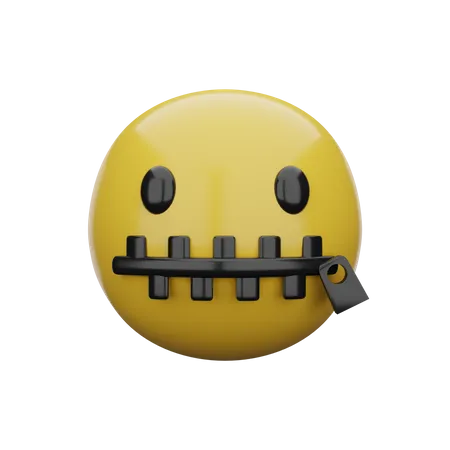 Reißverschluss am Mund  3D Emoji