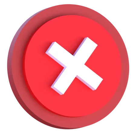 拒否する  3D Icon