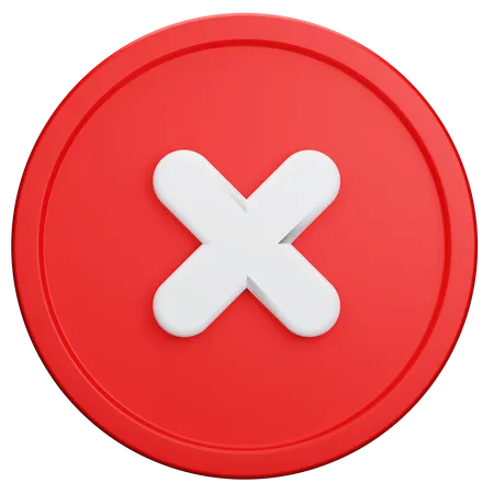Reject Cancel Button For User Interface 3D Illustration
