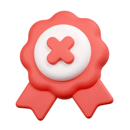 Reject Badge Illustration 3D Icon