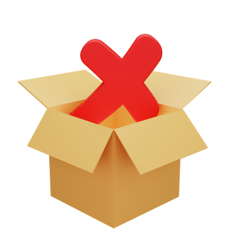 Reject Cardboard Box  3D Icon
