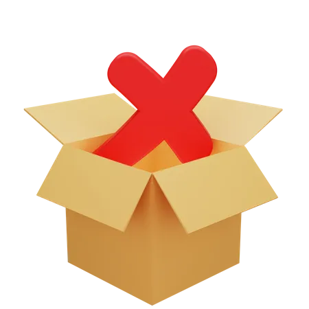 Reject Cardboard Box  3D Icon