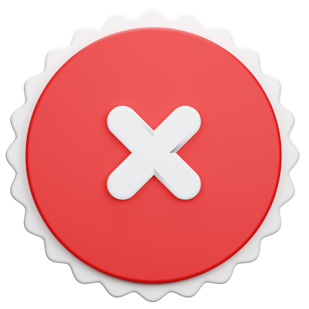 Reject Circle Button  3D Icon