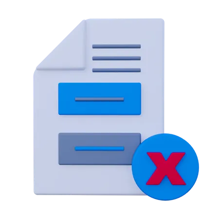 Reject Document  3D Icon