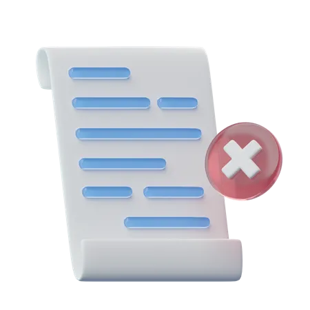 Reject Document  3D Icon