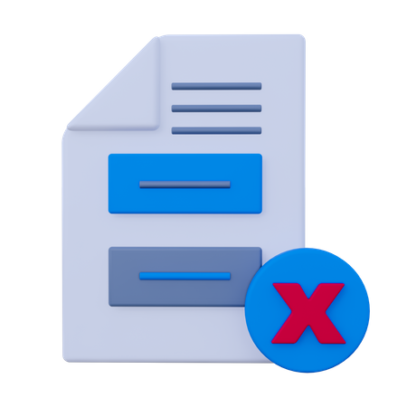 Reject Document  3D Icon