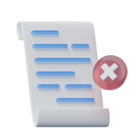 Reject Document  3D Icon