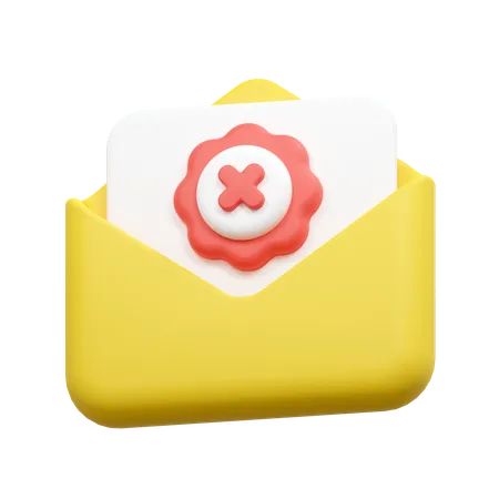 Reject Email Illustration 3D Icon