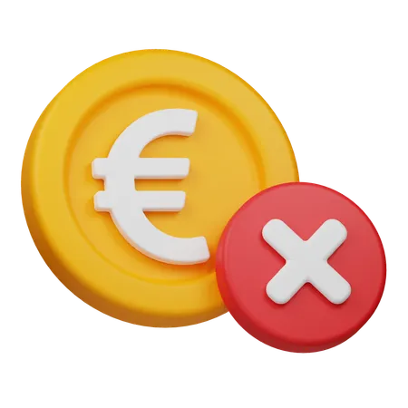 Reject Euro Coin  3D Icon