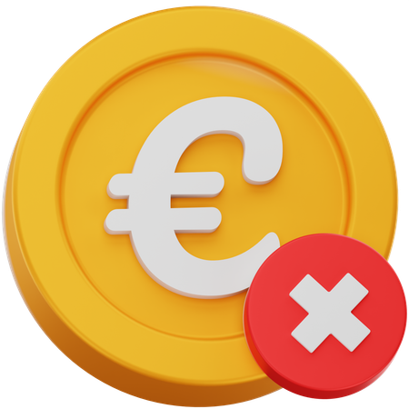 Reject Euro Coin  3D Icon