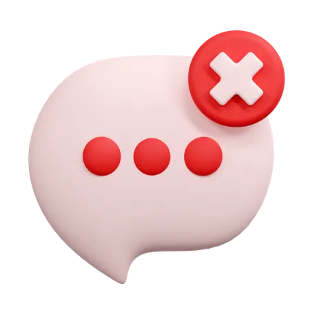 Reject Message Illustration 3D Icon