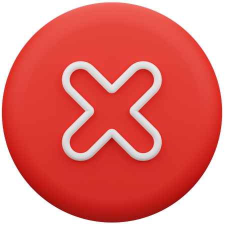 Reject Round Button  3D Icon