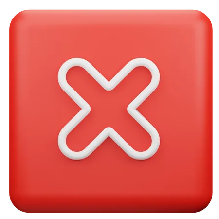 Reject Square Button  3D Icon