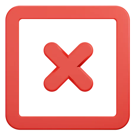 Reject Square Button  3D Icon