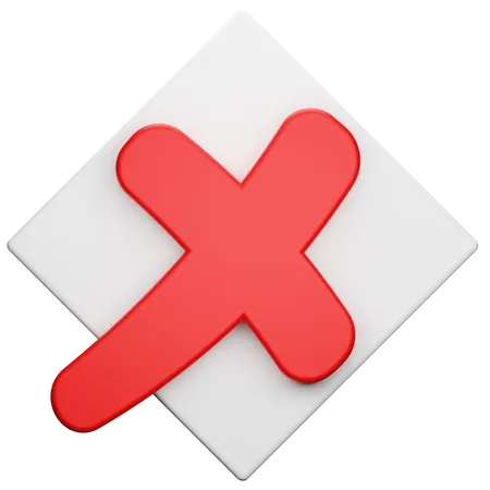 Reject Square Button  3D Icon