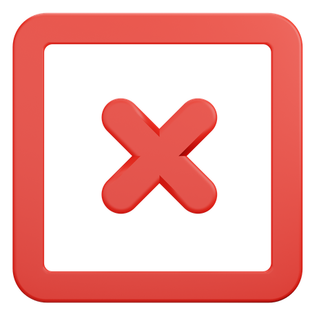 Reject Square Button  3D Icon
