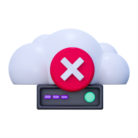 Rejected Cloud Data  3D Icon