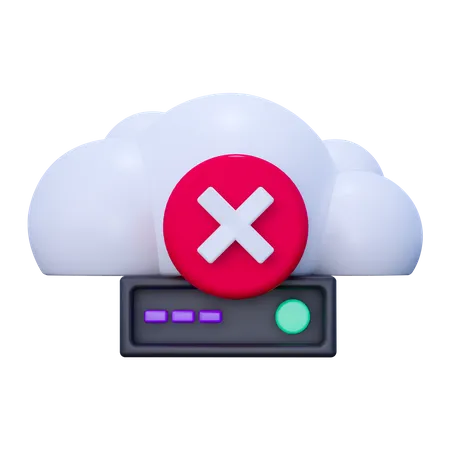 Rejected Cloud Data  3D Icon
