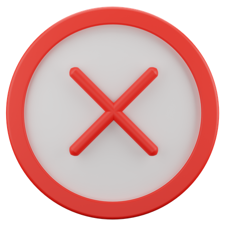 Rejected Cross Mark  3D Icon