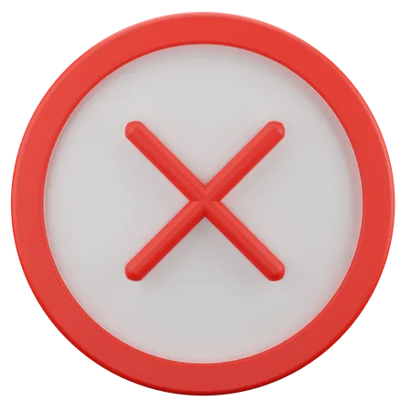 Rejected Cross Mark  3D Icon