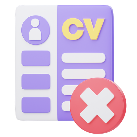 Rejected Cv  3D Icon