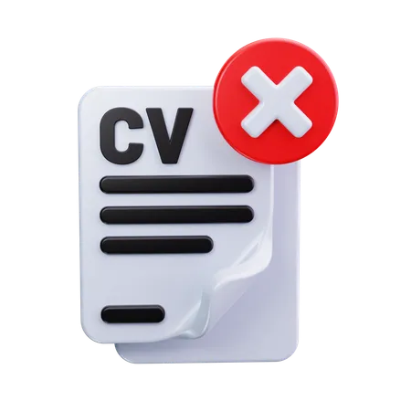 Rejected cv  3D Icon