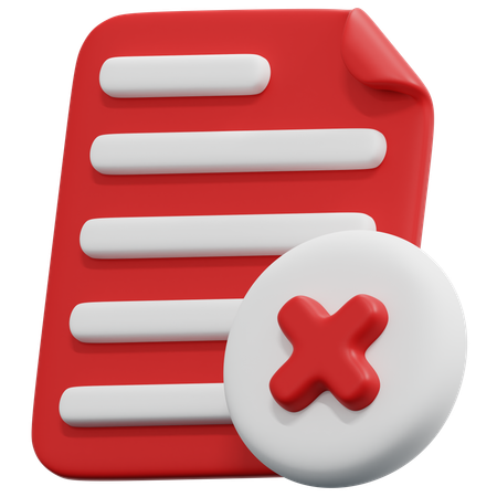 Rejected Document  3D Icon