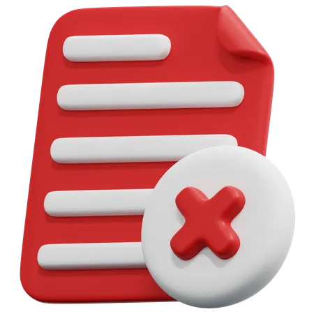 Rejected Document  3D Icon
