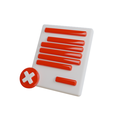 Rejected Document  3D Icon