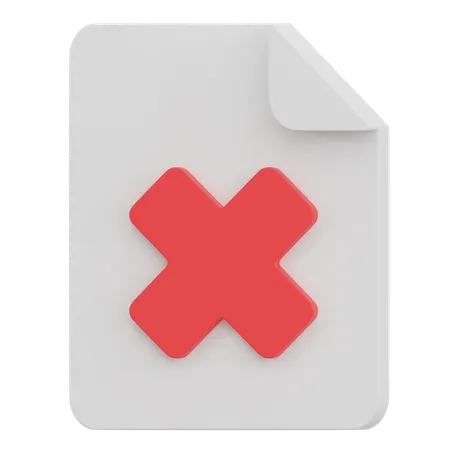 Rejected Document  3D Icon