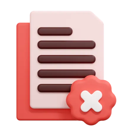 Rejected document  3D Icon