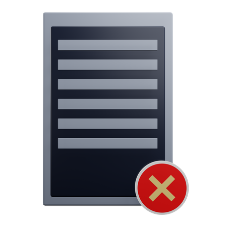 Rejected Document  3D Icon