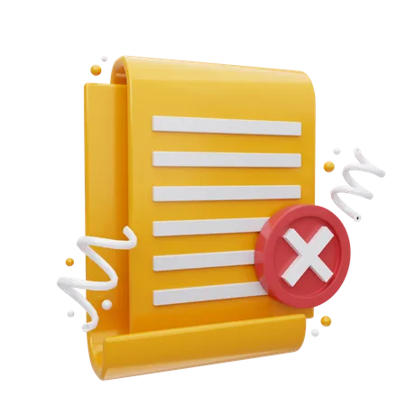 Rejected Document  3D Icon