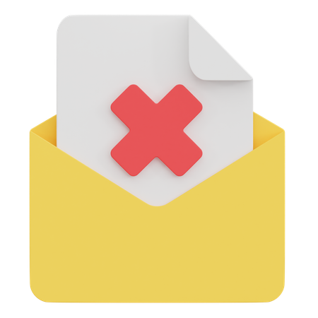Rejected email  3D Icon