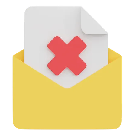 Rejected Email 3 D Illustration 3D Icon