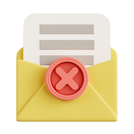 Rejected Email  3D Icon