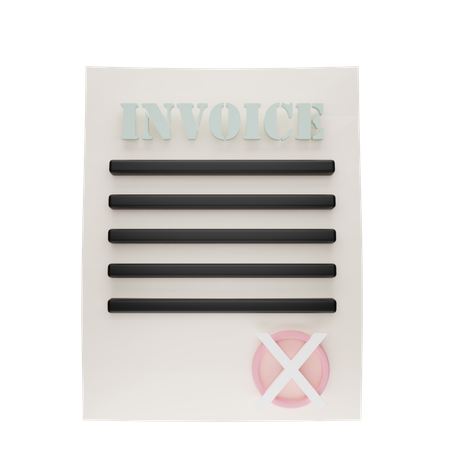 Rejected Invoice  3D Icon