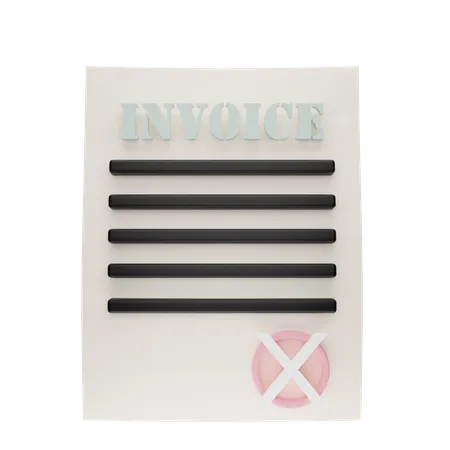 Rejected Invoice 3 D Icon 3D Icon