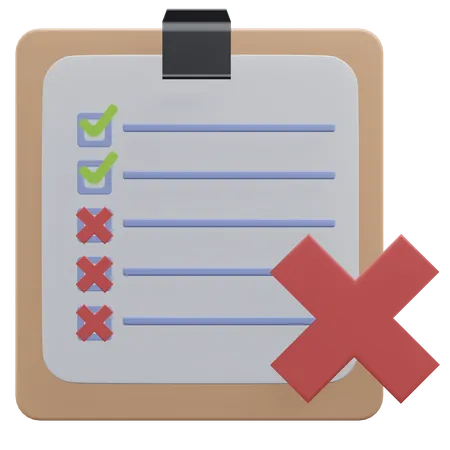 Tasklist Rejected Approved And Rejected 3 D Icon Illustration With Transparent Background 3D Icon