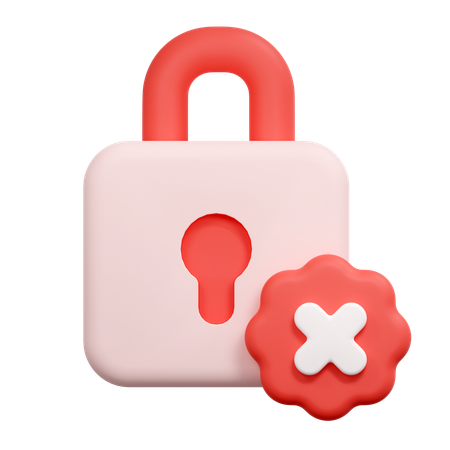 Rejected padlock  3D Icon